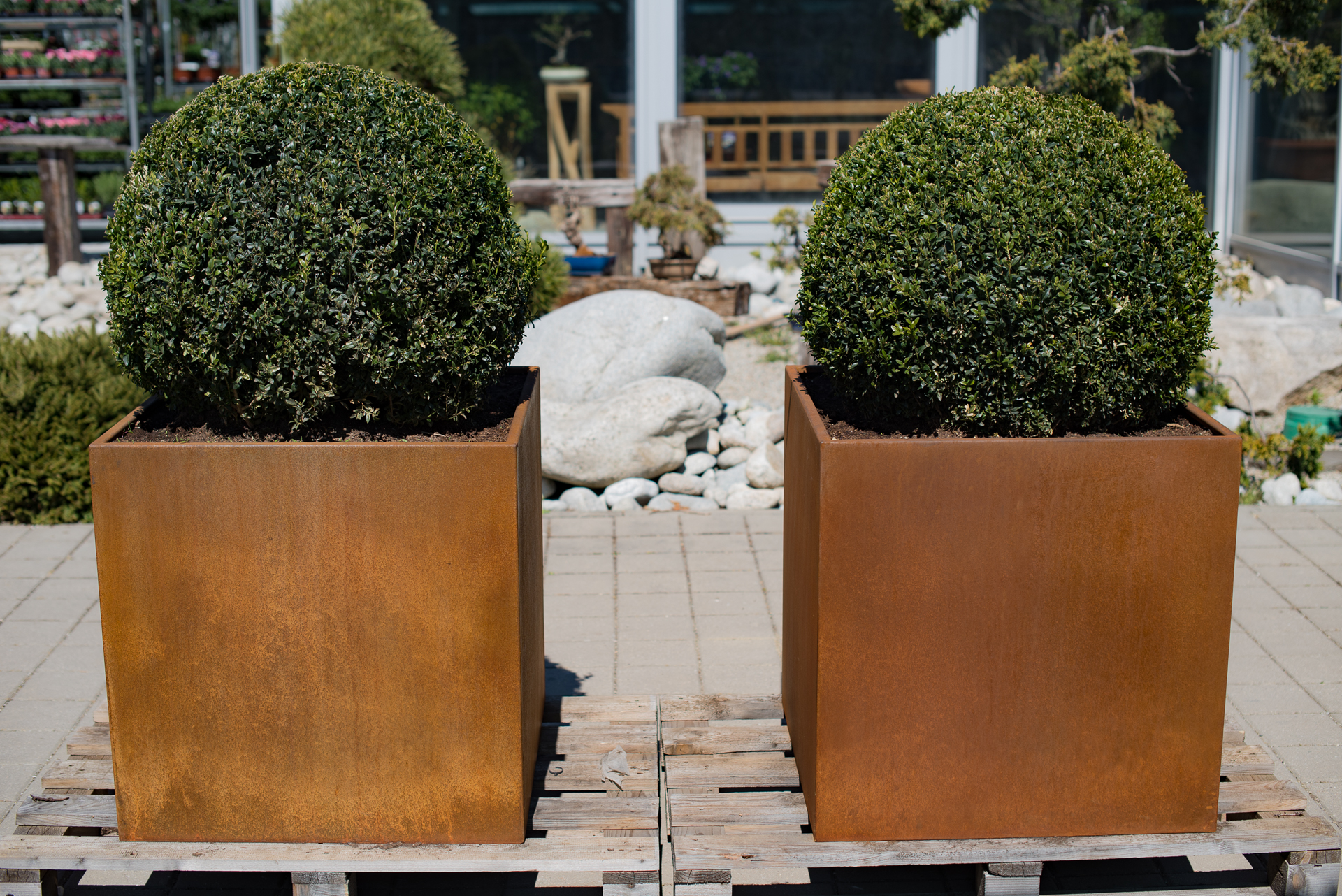 Corten kvetináč kocka – Obrázok 2